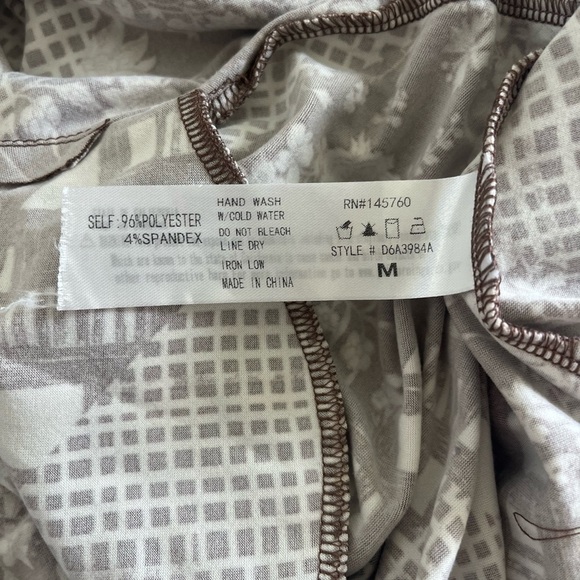 Aster women’s dress brown white floral checkered design artsy pockets medium - Picture 5 of 5